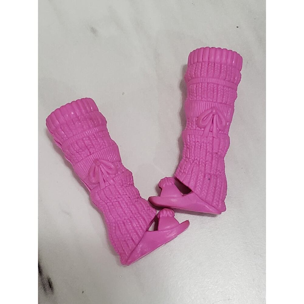Barbie Doll‎ Mod Sweater Leg Warmer Socks Boots Sandals Pink Bow Open Toe